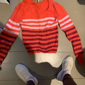 Free People orange striped sweater